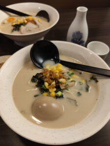 Tonkotsu with savoury braised pork meat and noodles